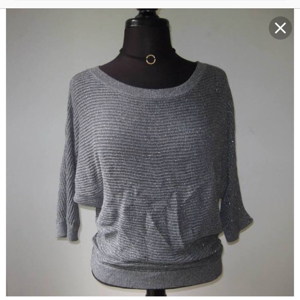 XS Express sparkle knit grey sweater