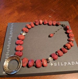 *RARE* N1370 Silpada Red Sponge Coral Necklace.