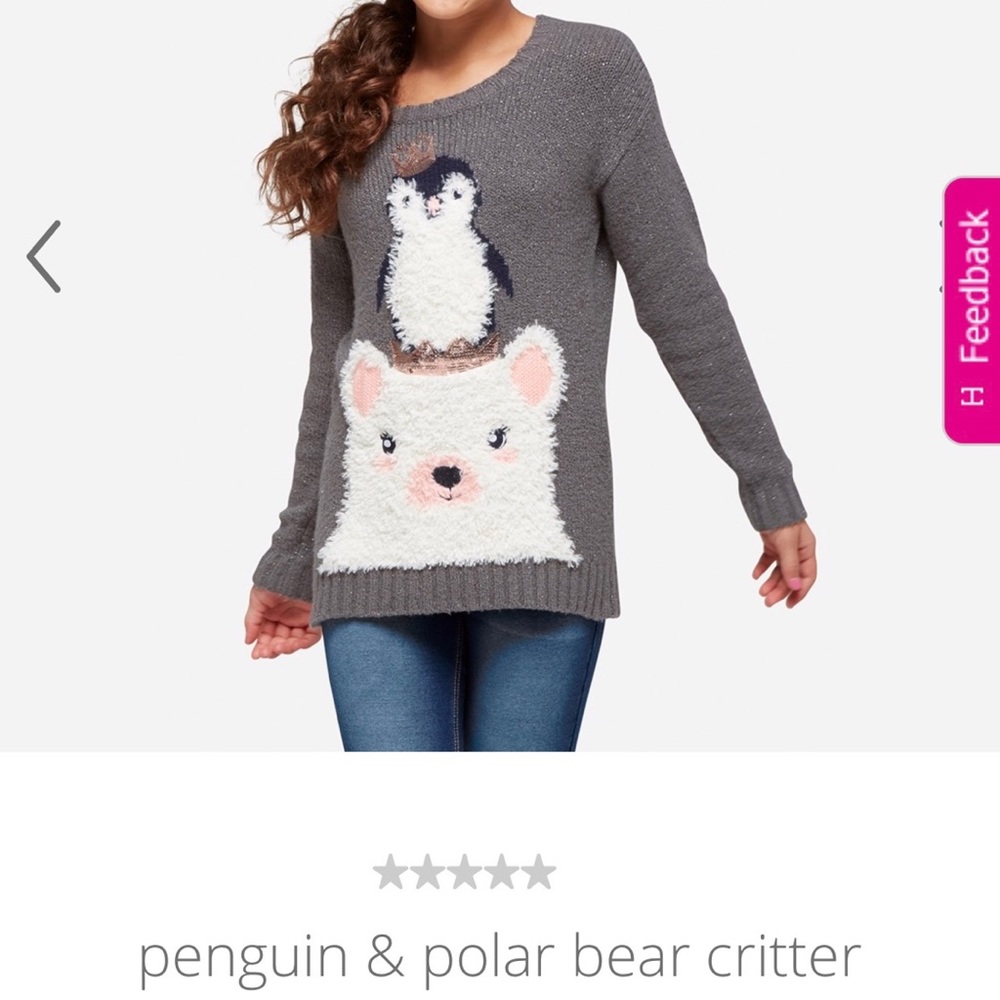 Penguin and polar bear sweater