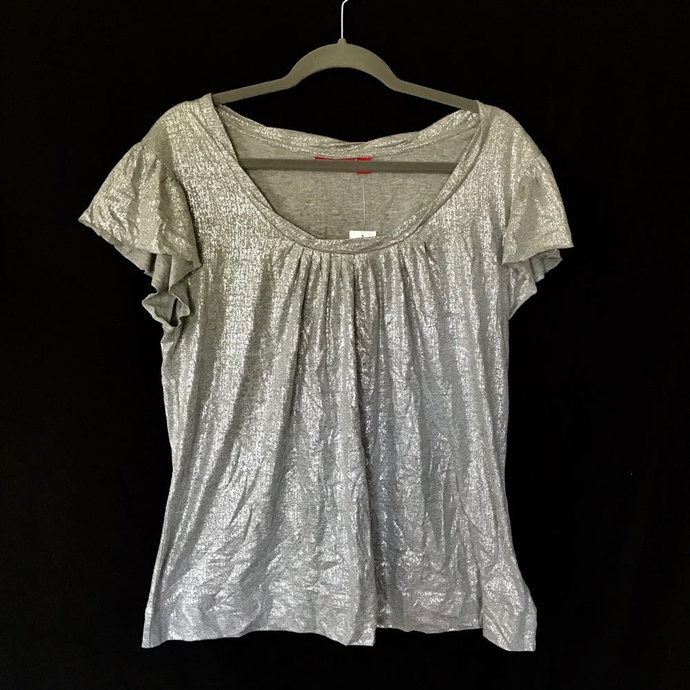 ELLE Shimmery Silver Top