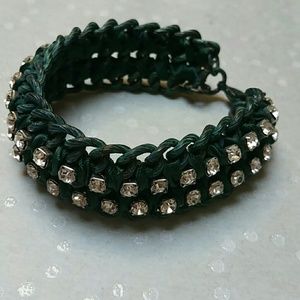 Vintage Verdi, ribbon and rhinestone bracelet Vintage Verdi, ribbon and rhinestone bracelet