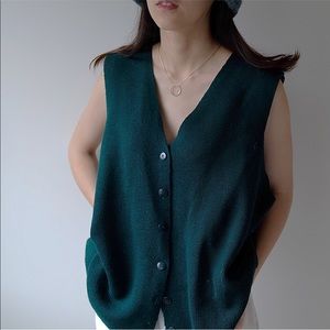 Dark green cardigan vest