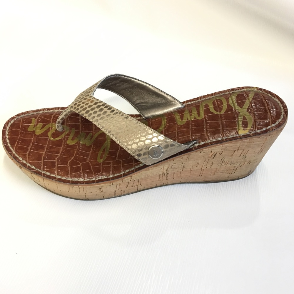 Sam Edelman Silver Wedges Sandals 8.5 M