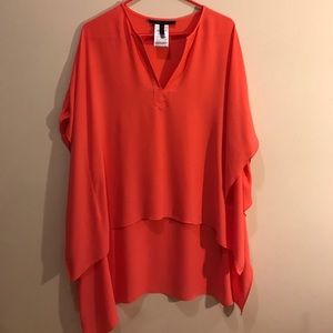Orange tunic blouse