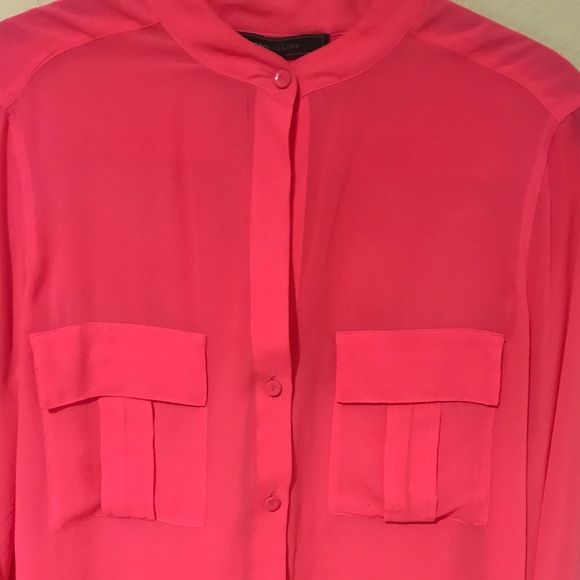BCBG Sheer Hot Pink Blouse - Picture 4 of 7