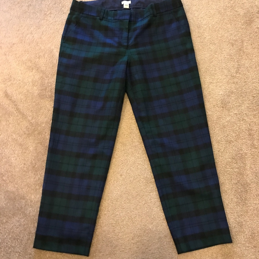 Plaid J Crew cropped pants