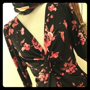 Fall floral Dress pretty in pink and black Fall floral Dress pretty in pink and black