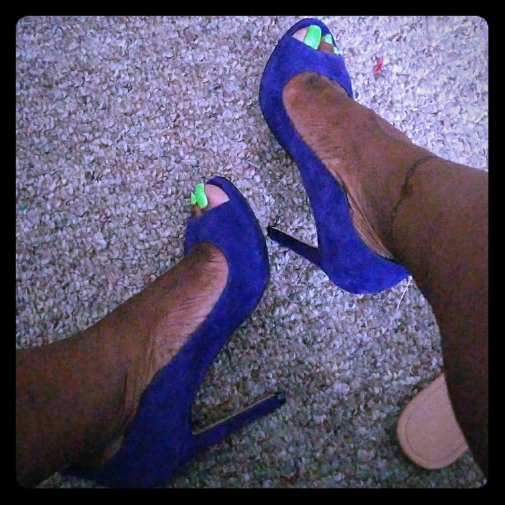 Blue stilettos