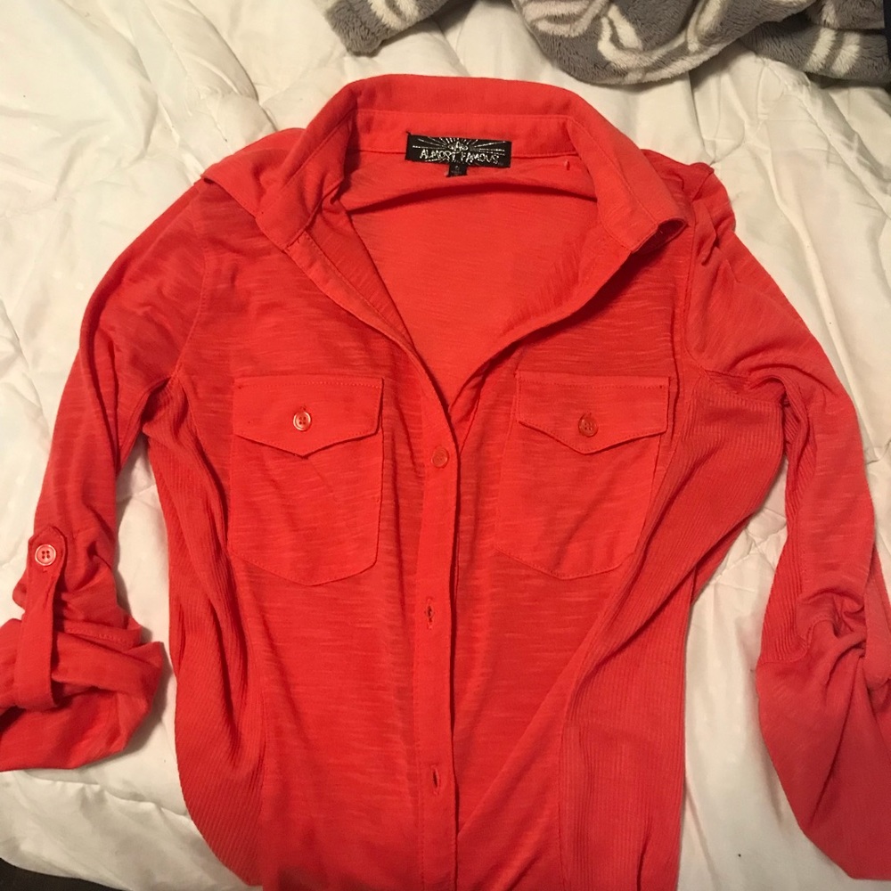 Never worn! Almost famous button down top