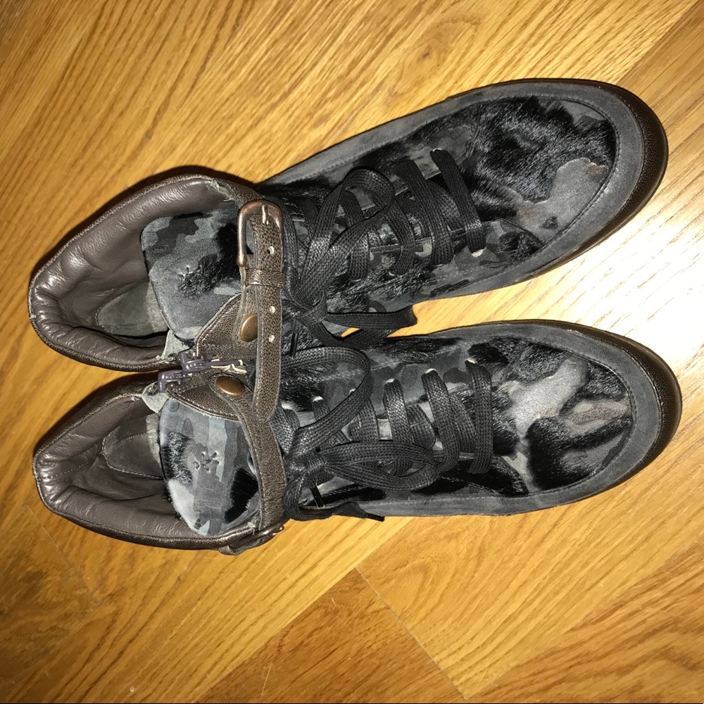 Adorable authentic pony hair and leather sneakers