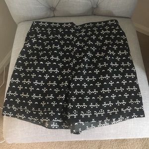 Black and white silky shorts NWT