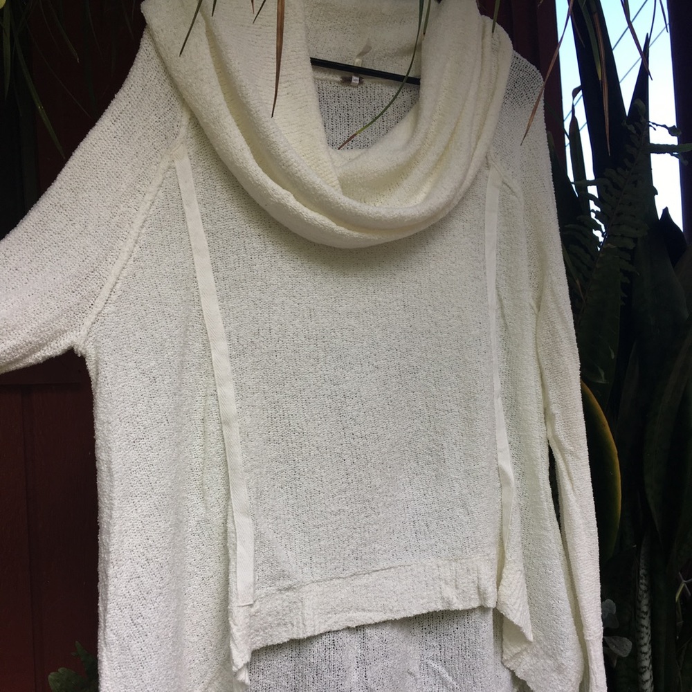 Free people cowl neck high low sweater.