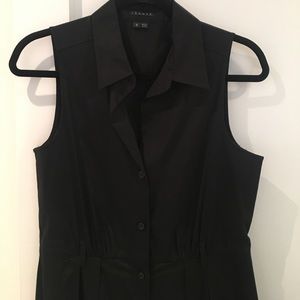 Black Sleeveless Theory Shirt Dress