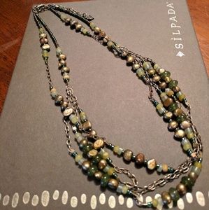 Silpada retired green mother of pearl necklace.