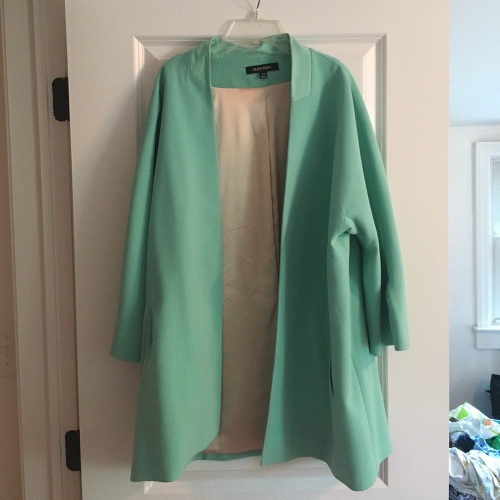 Mint Blazer looks amazing over a black dress!!