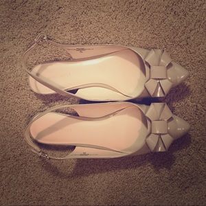 Nude patent Nine West sling back flats