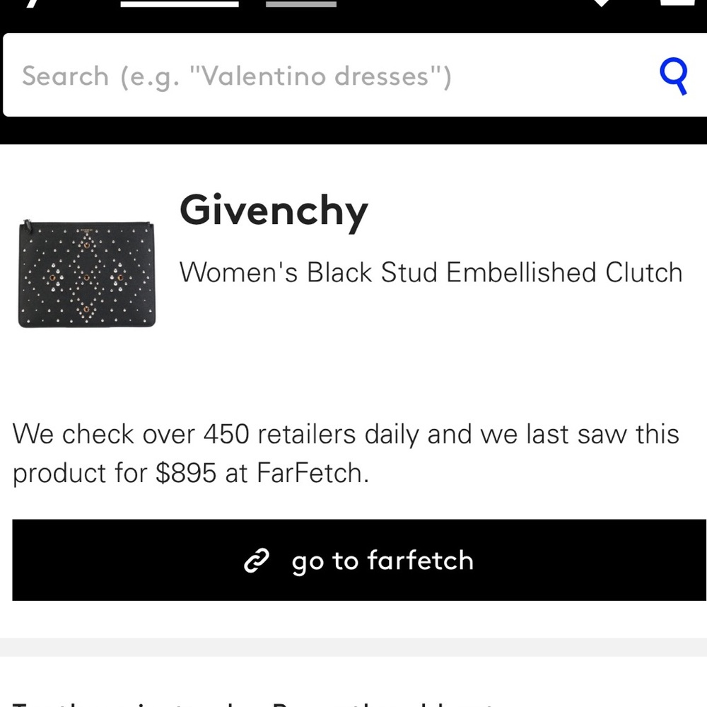 Auth Givenchy Black Studded Leather Clutch NWB - Picture 8 of 8