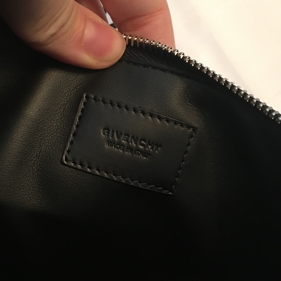 Auth Givenchy Black Studded Leather Clutch NWB - Picture 4 of 8