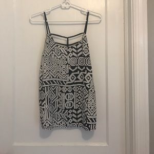 Black and white Aztec print top