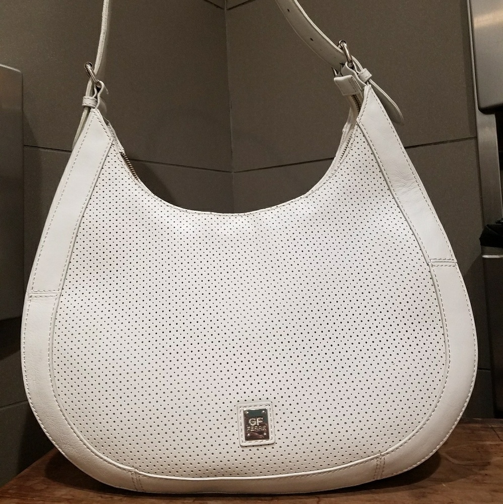 Gianfranco Ferre White Leather Hobo Bag