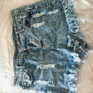 Distressed Jean Shorts