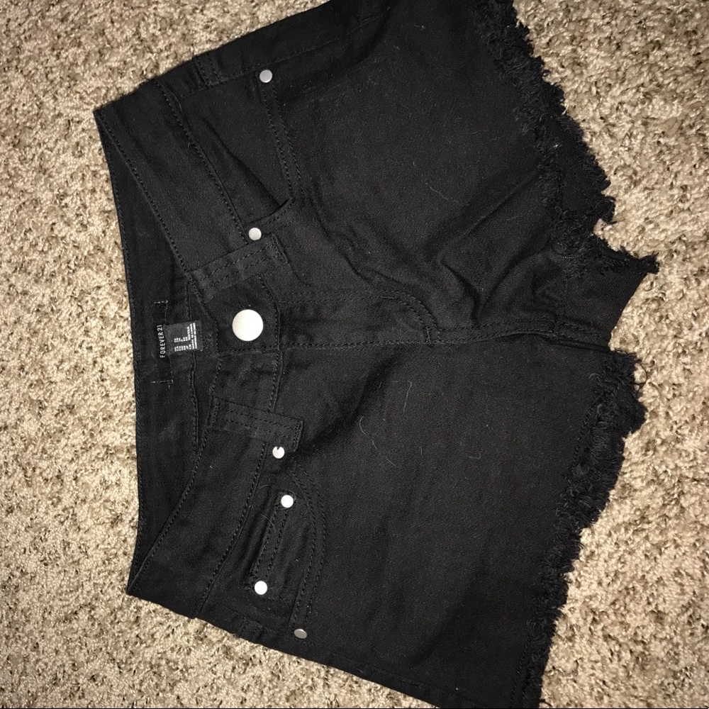 Black jean shorts