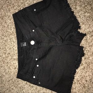 Black jean shorts