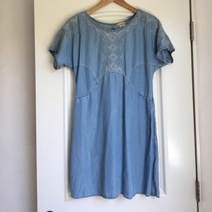 Beautifully Embroidered Chambray Dress