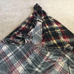 Plaid poncho