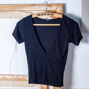 Reformation style deep v crop top