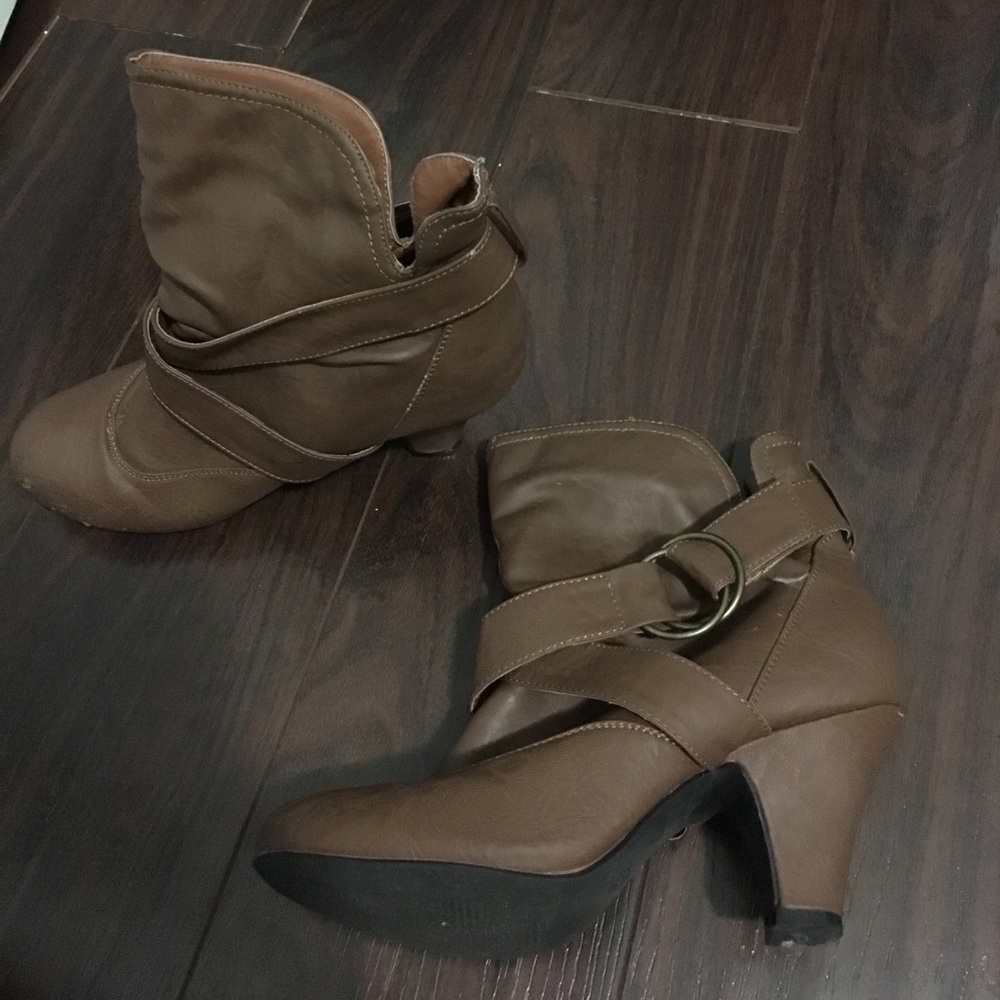 Brown Booties with Buckle