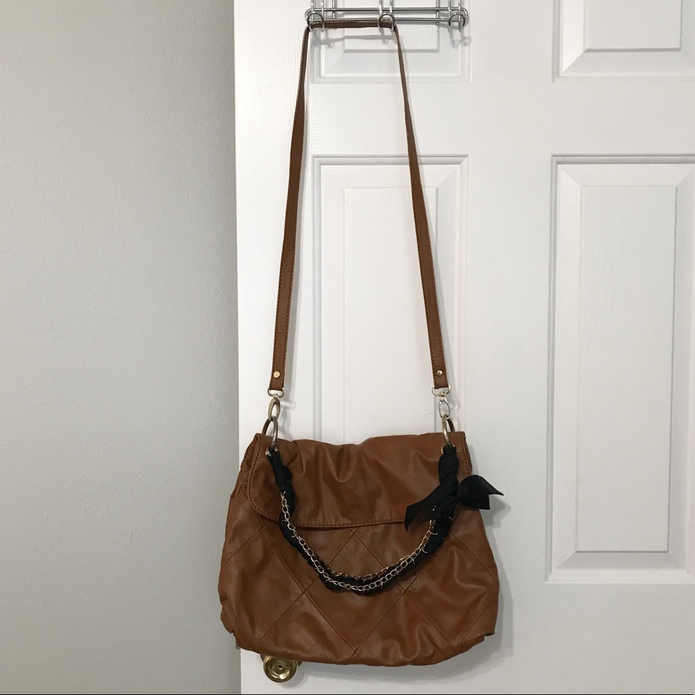 👜Gianni Bini 3 way brown leather bow purse