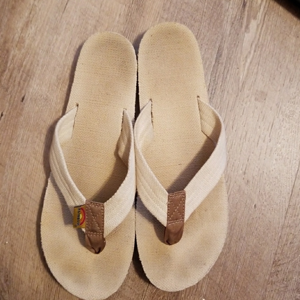 Rainbow Hemp Flip Flops