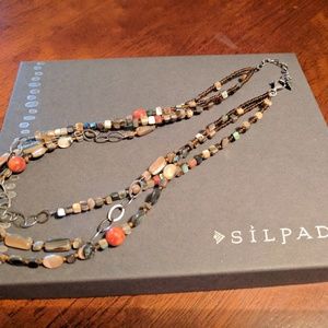 Retired silpada coral and pearl necklace.