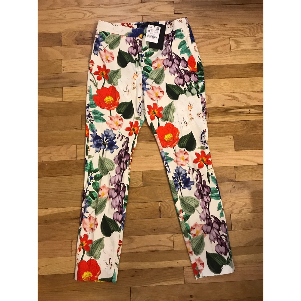 Zara floral patterned dress pants