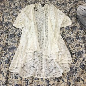Forever 21 white lace floral Cardigan