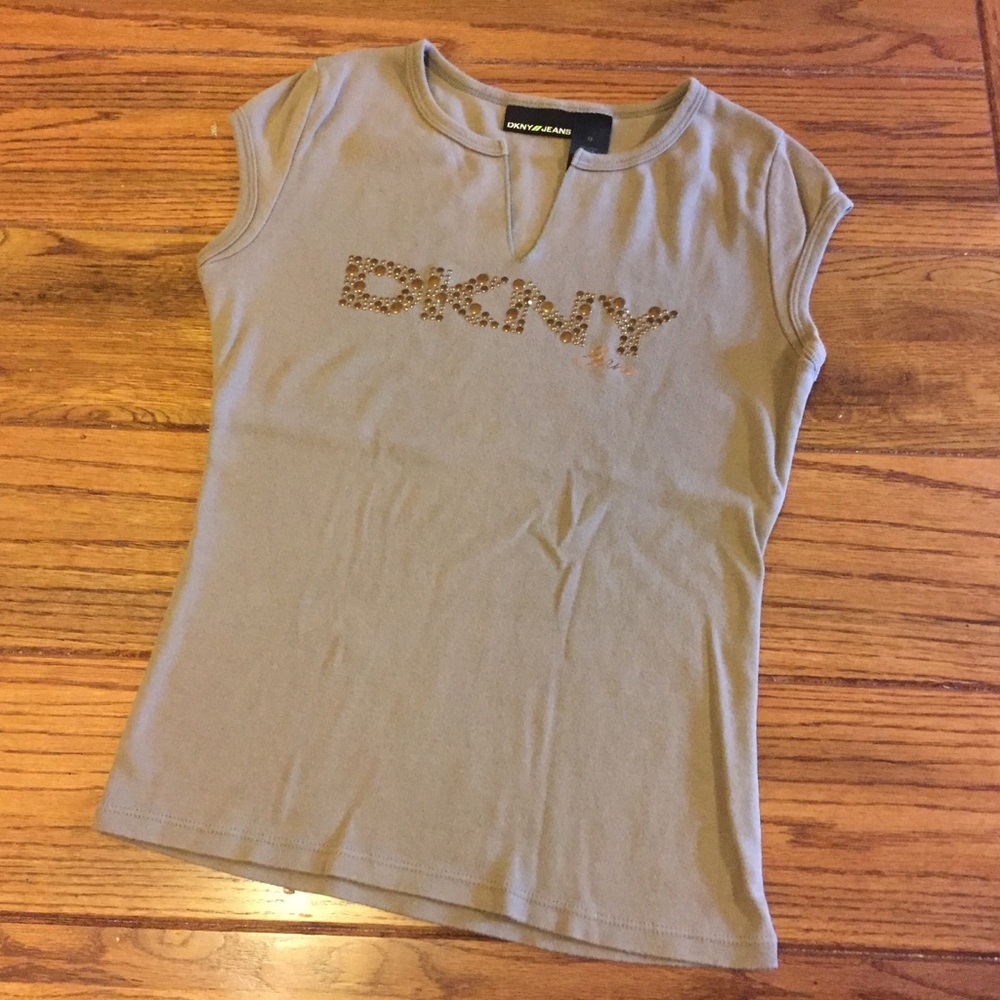 DKNY Tee shirt with heat transfer metal studs