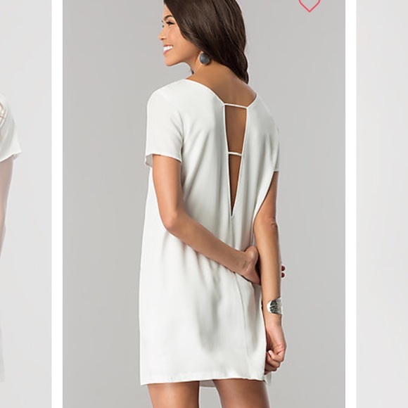 Short Sleeve White Shift Dress - Picture 1 of 2
