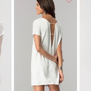 Short Sleeve White Shift Dress