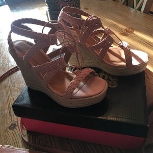 Espadrille sandals (wedge) blush