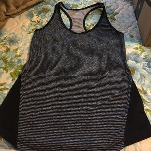 Black striped racerback workout tank