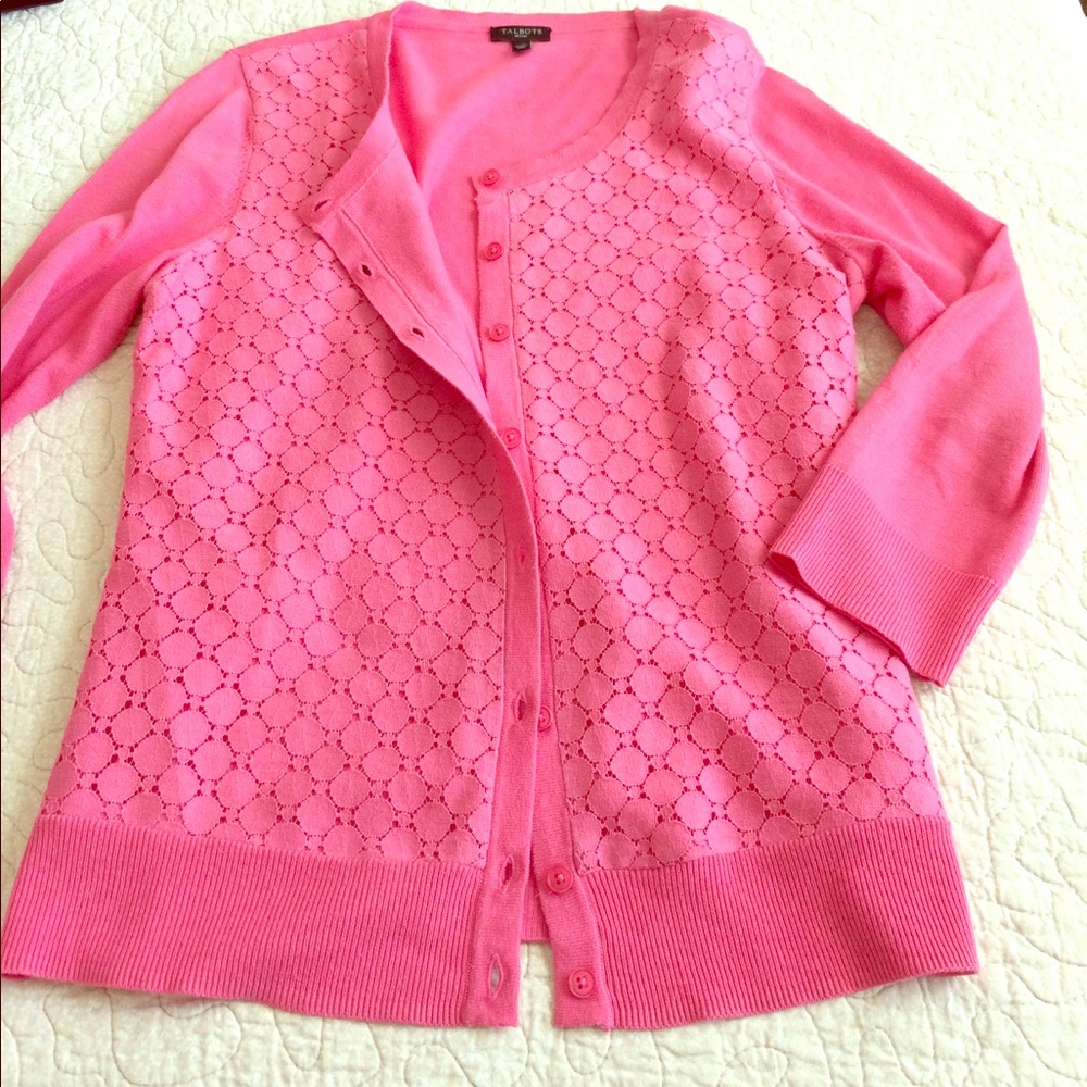 Talbots's pink (melon tone) w/ lace overlay