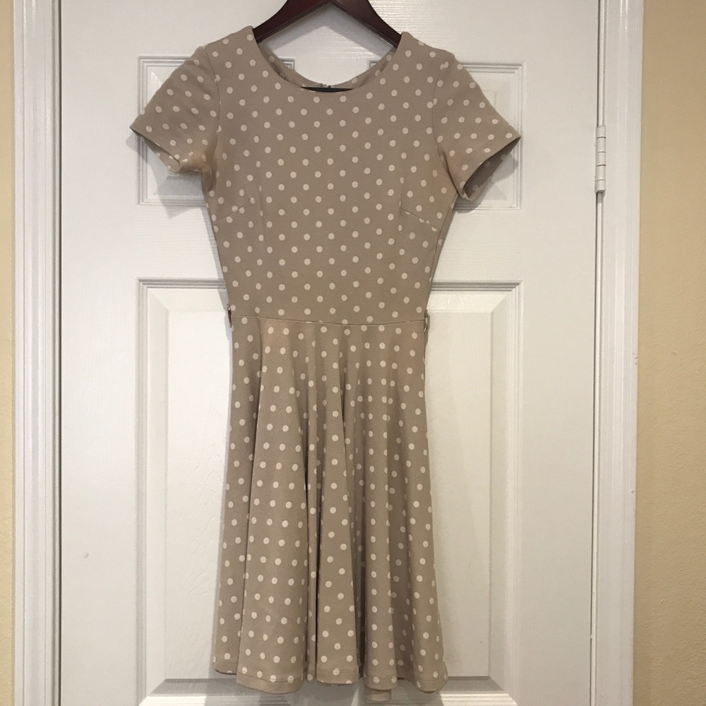 Adorable circle skirt dress with polka dots
