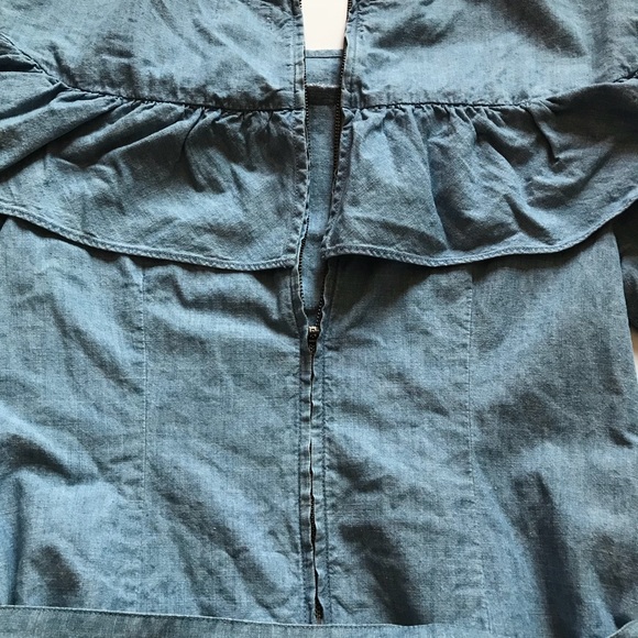 J Crew ruffle Edie chambray denim dress size 4 - Picture 7 of 7