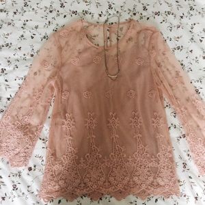Pink Lace Shirt