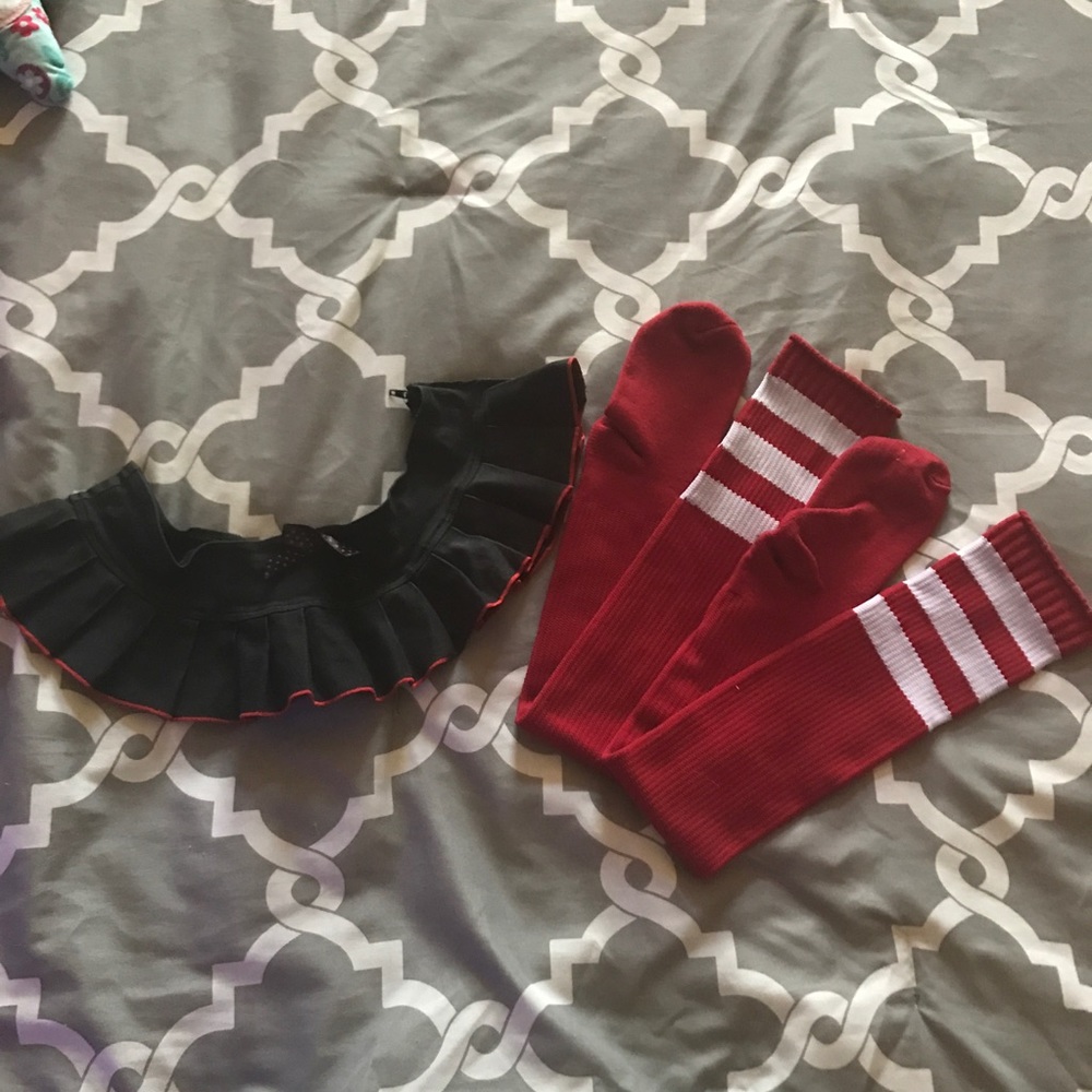 Black & red school girl skirt (Socks NOT included)