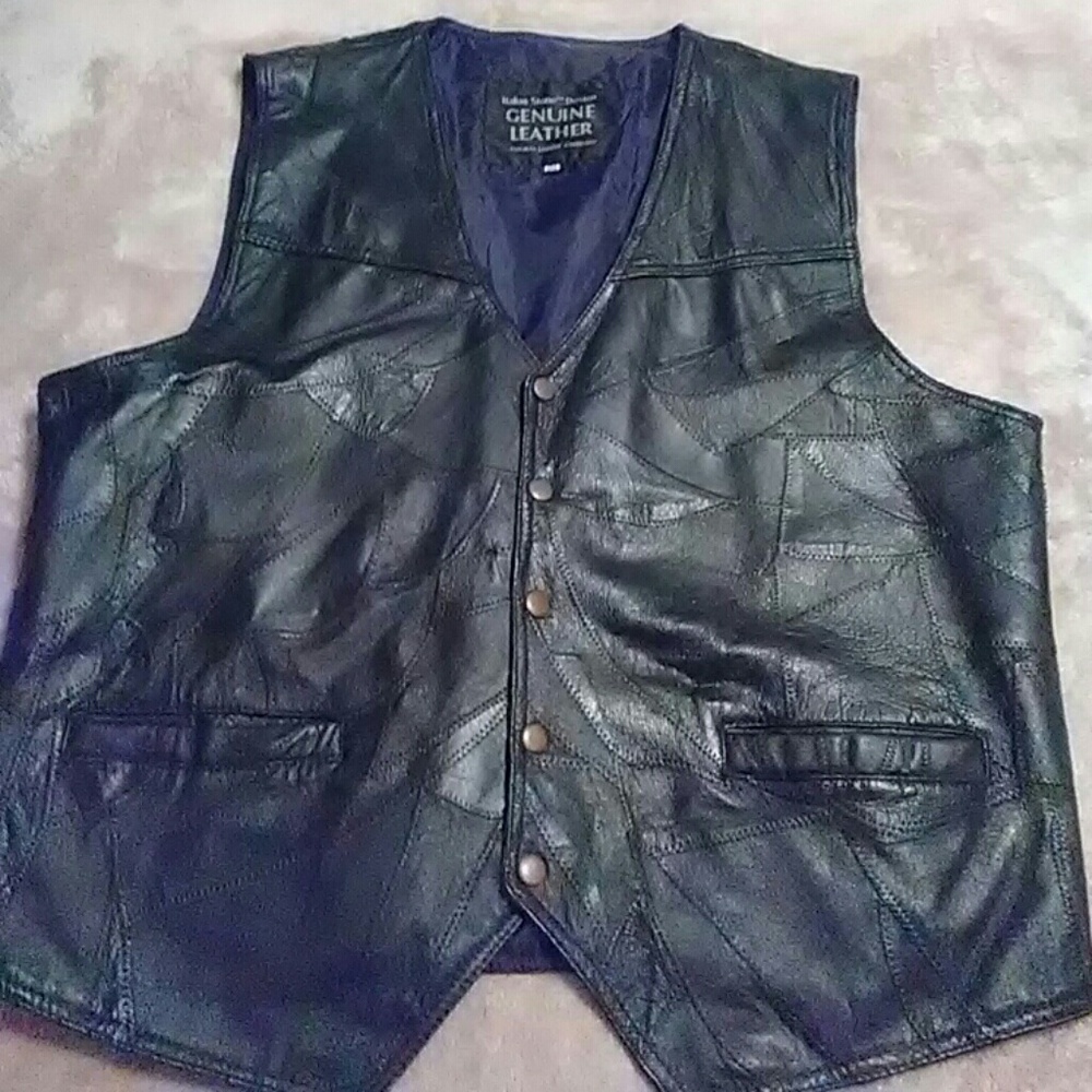 Mens Italian leather vest