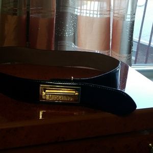 Mochino black leather belt