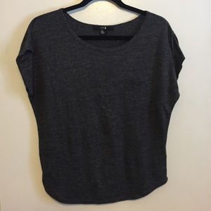Cap sleeve gray sparkle t-shirt