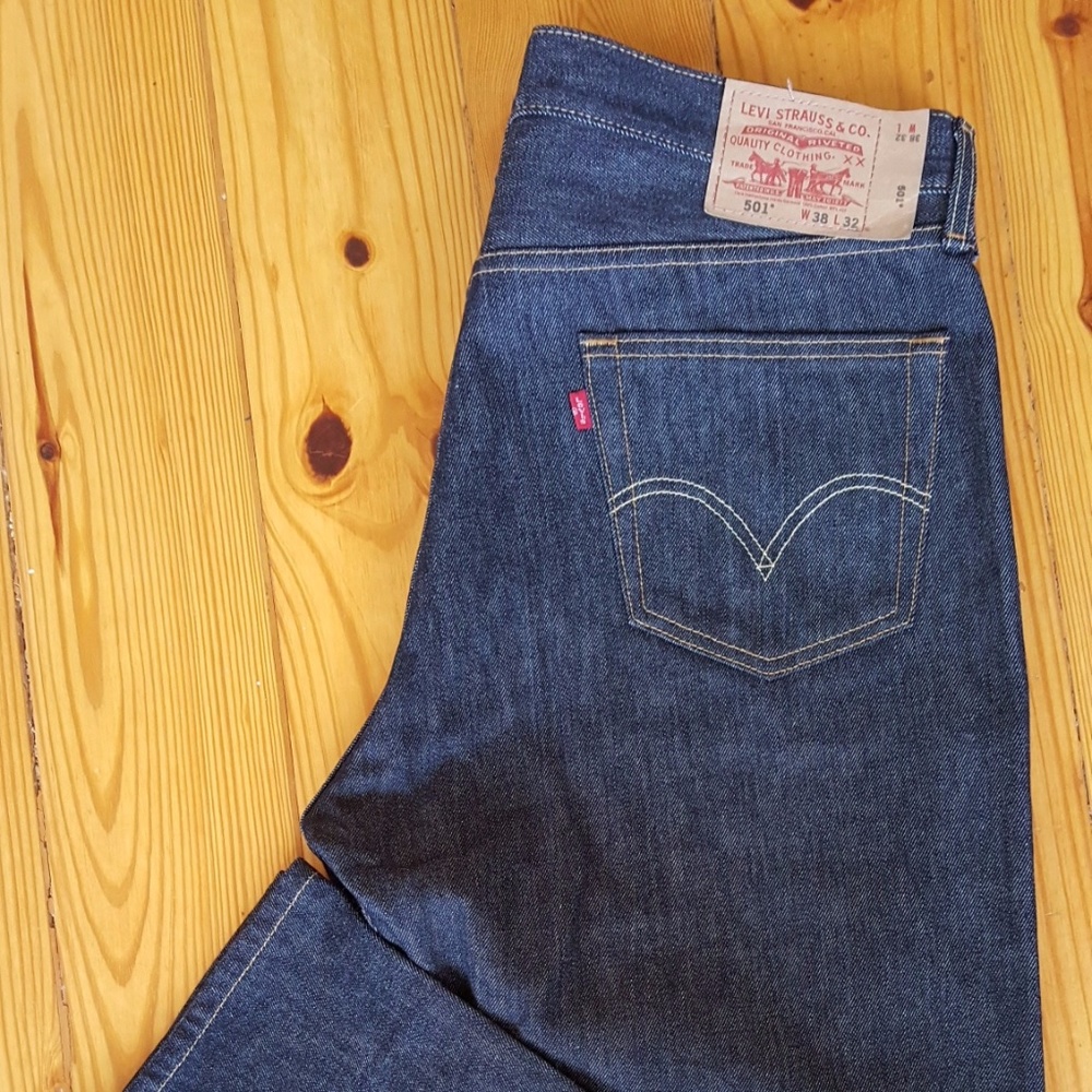 New Levi's Men's 501 38x32 Black Jeans Original